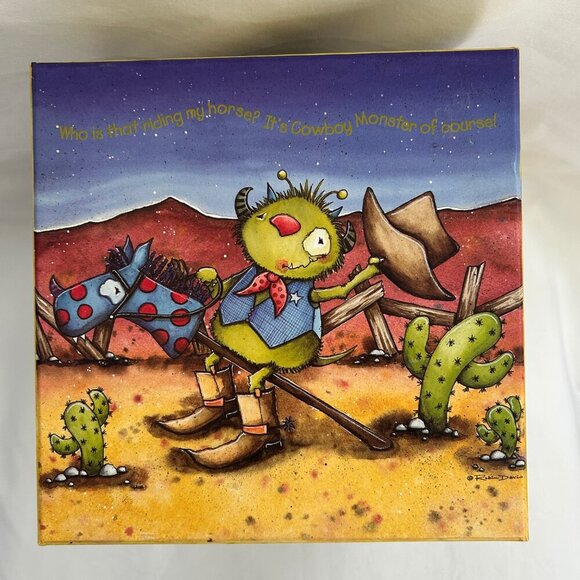 Little Monsters Nesting Boxes Decorative Set Rustic Whimsical Art Set of 5 - Picture 12 of 16